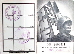 1937-FASCIO COMBATTIMENTO Di BOLZANO Tessera (senza Fotografia) Iscrizione - Lidmaatschapskaarten