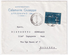 1965-RETE AEREA POSTALE NOTTURNA Lire 40 (1009) Isolato Su Busta - 1961-70: Poststempel