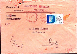 1974-UPU Lire 50 Isolato Su Busta Carpineto Sinello (16.12 - 1971-80: Poststempel