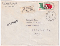 1965-XX RESISTENZA Lire 130 (995) Isolato Su Raccomandata Cremona (13.2) - 1961-70: Marcophilie