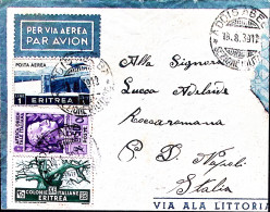 1939-AOI ADDIS ABEBA/SEZIONE MILITARE C.2 (18.8) Su Busta (rifilata) Affrancata  - Eritrea