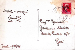 1946-A.M.G. V.G. Imperiale Senza Fasci Lire 2 Cartolina Trieste (8.5) - Poststempel