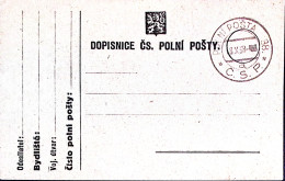 1938-CECOSLOVACCHIA POLNI Posta 38/a/C.S.P. C.2 (8.10) Su Cartolina Franchigia - Autres & Non Classés
