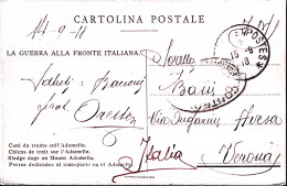 1918-TRESOR E POSTES / . C.2 (15.9) Su Cartolina Illustrata Scritta Da Italiano  - Guerre De 1914-18