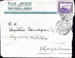 1936-Posta Militare/N 01-S C.2 (21.5) Su Busta Per Mogadiscio Affrancata Somalia - Somalië