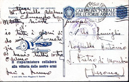 1943-TRIESTE Comando Tappa 131 Tondo E Manoscritto Su Cartolina Franchigia Il Ri - Marcophilie
