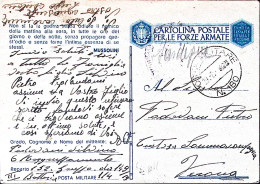 1943-Posta Militare N 180 C.2 (29.8) Su Cartolina Franchigia Fori Spillo - Oorlog 1939-45
