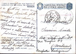 1943-216 Btg Costiero 3 Cp Scalea Manoscritto Su Cartolina Franchigia Posta Mili - Oorlog 1939-45