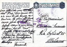 1943-2^ Compagnia Ferroviaria Massafra Tondo E Manoscritto (10.8) Su Cartolina F - Marcophilie