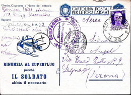 1943-Posta Militare/N 23 C.2 (11.5) Su Cartolina Franchigia Via Aerea Rinunzia A - Guerre 1939-45