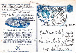 1943-Posta Militare/N 64 C.2 (6.9) Su Cartolina Franchigia Il Natale Trova Più , - Oorlog 1939-45