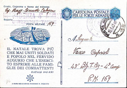 1943-Posta Militare/N 169 (C 2 10.5) Su Cartolina Franchigia Il Natale Trova Più - Oorlog 1939-45