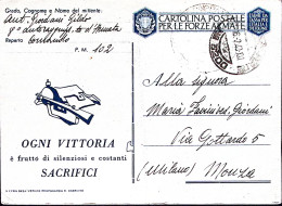 1943-Posta Militare/N 102 (20.1) Manoscritto Su Cartolina Franchigia Ogni Vittor - Weltkrieg 1939-45