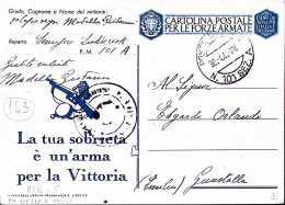 1943-Posta Militare/N 101 SEZ A C.2 (30.4) Su Cartolina Franchigia La Tua Sobrie - Guerre 1939-45