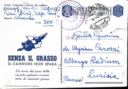 1943-Posta Militare/N 200 SEZ A C.2 (8.7 Periodo Di Chiusura) Su Cartolina Franc - Guerre 1939-45