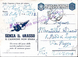 1943-Posta Militare/N 139 C.2 (10.8) Su Cartolina Franchigia Senza Il Grasso . - Oorlog 1939-45