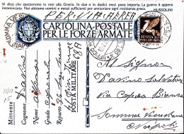 1941-UFFICIO POSTALE MILITARE/N 99 BIS C.2 (12.8) Su Cartolina Franchigia Via Ae - Marcophilie