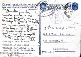 1942-COMANDO XI BATTAGLIONE FERROVIERI Castelmaggiore Dattiloscritto Su Cartolin - Marcophilie