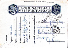 1943-1^ REGG. ART. ALPINA Gruppo Susa Manoscritto Su Cartolina Franchigia Posta  - Oorlog 1939-45