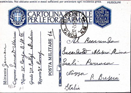 1942-Posta Militare/Nro 14 C.2 (12.7) Su Cartolina Franchigia - Guerre 1939-45
