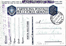 1941-Posta Militare/Nro 1 C.2 (20.7) Su Cartolina Franchigia - Guerre 1939-45