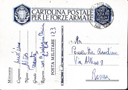 1941-Posta Militare/Nro 123 Su Cartolina Franchigia - Guerre 1939-45