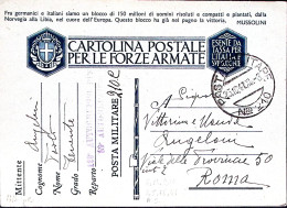 1941-Posta Militare/Nro 210 C.2 (25.10) Su Cartolina Franchigia - Guerre 1939-45