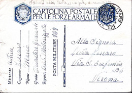 1941-Posta Militare/N 109 C.2 (29.8) Su Cartolina Franchigia - War 1939-45