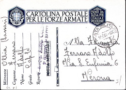 1941-Posta Militare/Nro 50 C.2 (14.7) Manoscritto Olbia Su Cartolina Franchigia - Guerre 1939-45