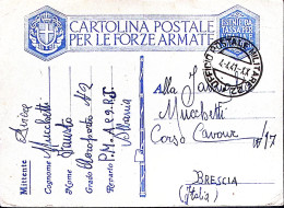 1941-R.AEROPORTO 2 Posta Militare A 9 Albania Manoscritto Su Cartolina Franchigi - Weltkrieg 1939-45