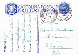 1942-Posta Militare/N 60 C.2 (2.2) Su Cartolina Franchigia - War 1939-45