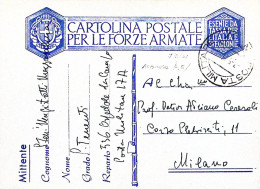 1941-336 OSPEDALE DA CAMPO Manoscritto Su Cartolina Franchigia Posta Militare/N  - Weltkrieg 1939-45