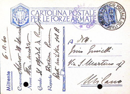 1940-31 OSPEDALE DA CAMPO Tondo E Manoscritto Su Cartolina Franchigia Posta Mili - Guerre 1939-45