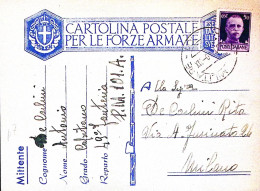 1940-Posta Militare/N 101 C.2 (23.12) Su Cartolina Franchigia Via Aerea - War 1939-45