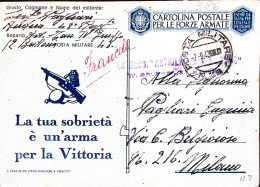 1943-Posta Militare/N 48 C.2 (7.9) Su Cartolina Franchigia Propaganda Fori Spill - Weltkrieg 1939-45