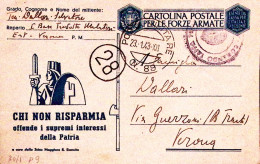 1943-Posta Militare/N 89 C.2 (23.1) Su Cartolina Franchigia Propaganda - Guerre 1939-45