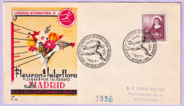 1957-SPAGNA Interflora/Madrid (11.9) Annullo Speciale - Storia Postale