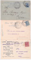 1921-Intestazioni Commerciali Cinque Cartoline Viaggiate - Marcophilie