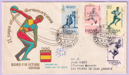 1962-SPAGNA 2 Giochi Atletici Ibero-americani Serie Cpl. (1121/4) Fdc - FDC