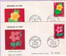 1964-Niger Fiori C.20, 25 E 30 (138/0) Tre Fdc - Niger (1960-...)