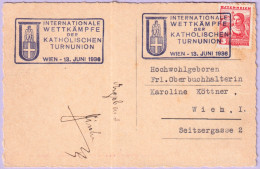 1936-AUSTRIA Concorso Soci. Ginnastiche Cattoliche/Vienna (13.6) Annullo Special - Autres & Non Classés