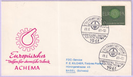 1961-Germania  Convegno Europeo Chimici/Frankfurt (9.6) Annullo Speciale - Storia Postale