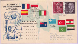 1955-SPAGNA Giochi Mediterraneo Pallanuoto (24.7) Annullo Speciale - Briefe U. Dokumente