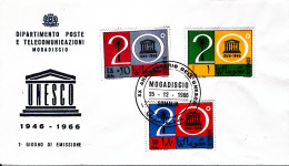 1966-Somalia UNESCO Serie Cpl. Fdc - Somalië (1960-...)