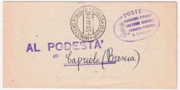 1944-MINISTERO FINANZE/UFFICIO POSTALE (5.12) E Ovale Con Fascio Su Piego - Marcophilie