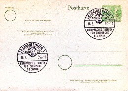 1955-Germania ACHEMA XI/Frankfurt (16.5) Annullo Speciale Su Cartolina Postale - Storia Postale