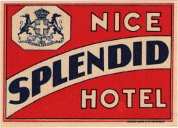 Splendid Hotel Nice - & Hotel, Label - Etiquettes D'hotels