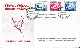 1956-Indonesia Conferenza Studenti Afro-asiatici Serie Cpl. Fdc - Indonesia
