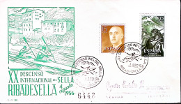 1956-SPAGNA Canoa, Discesa Ribadesella Ann. Spec. (4.8) Su Busta - Storia Postale