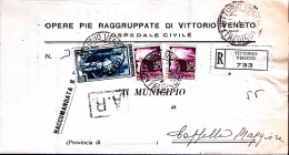 1951-Democratica Due Lire 20 + Italia Al Lavoro Lire 15 Su Piego Raccomandato Vi - 1946-60: Poststempel